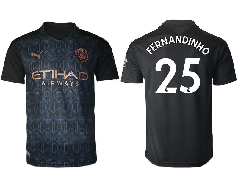 Men 2020-2021 club Manchester City away aaa version #25 black Soccer Jerseys